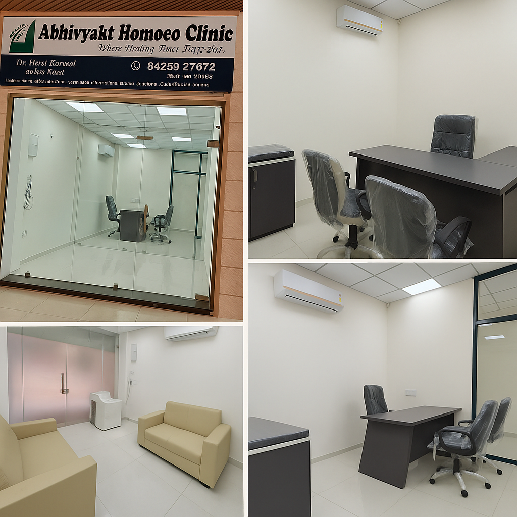 Abhivyakt Homoeo Clinic interior showcasing modern homeopathic treatment facilities